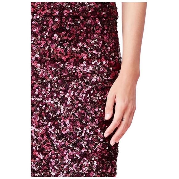Rebecca Taylor NWT plum stretch sequin midi pencil skirt size XS - Picture 3 of 14